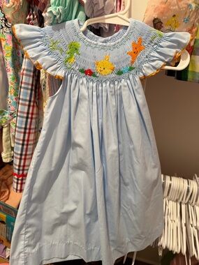 Light Blue Smocked Sea Creature Dress